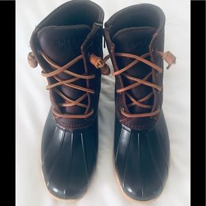 Sperry Duck boots brown and navy 8 1/2